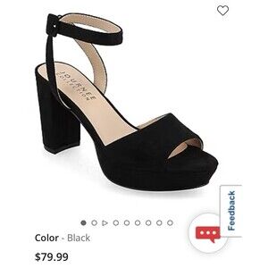 Nairri Journee Collection New In Box Womens Black Strappy Block Heels Size 8 1/2